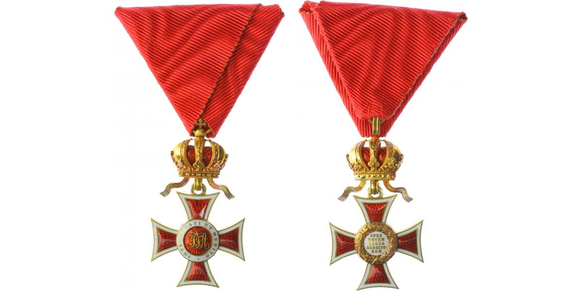 Leopoldův ř&aacute;d / ryt&iacute;řsk&yacute; kř&iacute;ž / zlato, smalty, značeno 