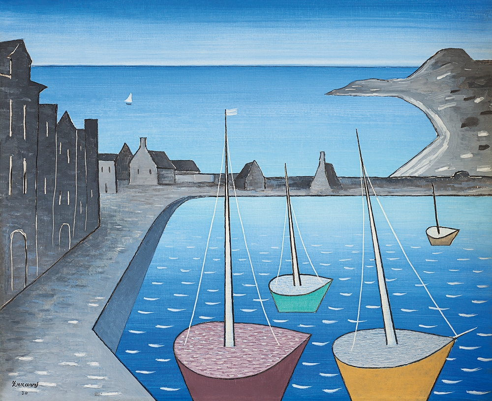 Jan Zrzav&yacute;: Neděle v Camaret / 1930 / olej na pl&aacute;tně / 51 x 61 cm / cena: 9 360 000 Kč /