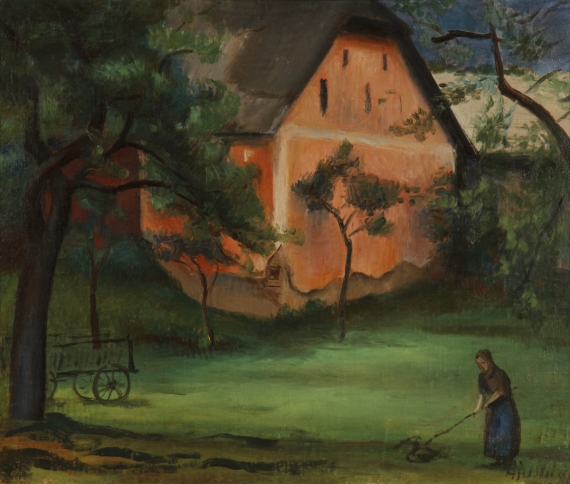 Alfréd Justitz: Růžový domek / 1925 / olej, plátno / 46 x 55,5 cm/ vyv. cena: 180 000 Kč