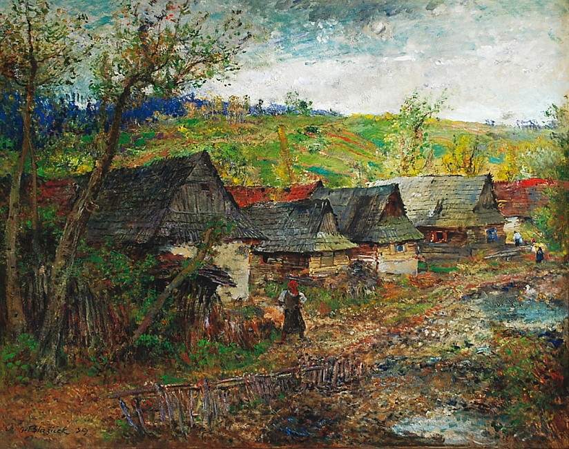 Oldřich Blažíček: Krajina s vesnicí, 1939
