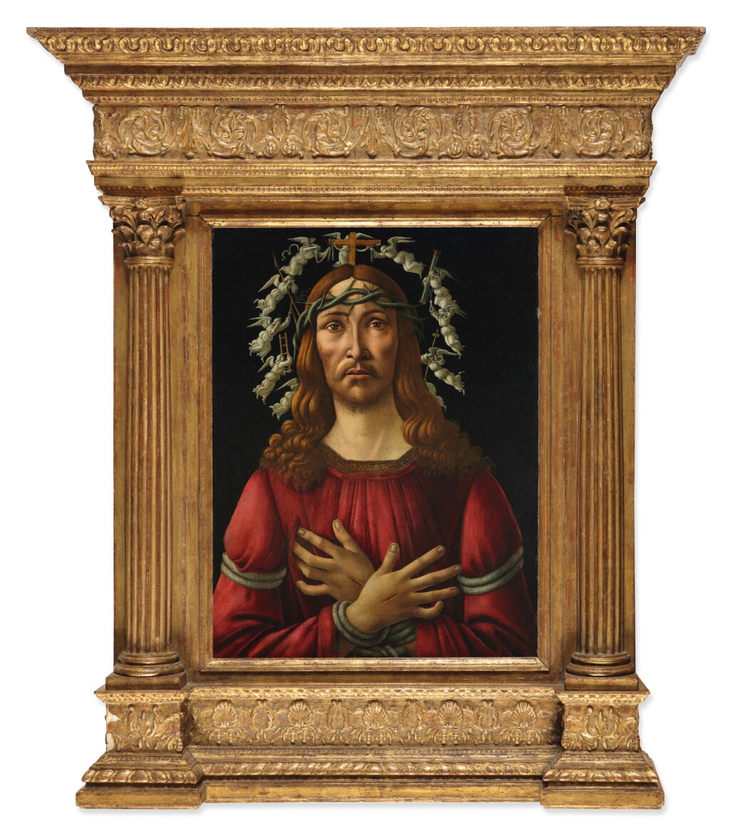 Alessandro di Mariano Filipepi zv. Sandro Botticelli: Bolestný Kristus, 1500-1510, tempera a olej na dřevě, 69 x 51,4 cm, odhadovaná cena: nad 40 000 000 USD (860 000 000 Kč), 27. 1. 2021 Sotheby´s New York