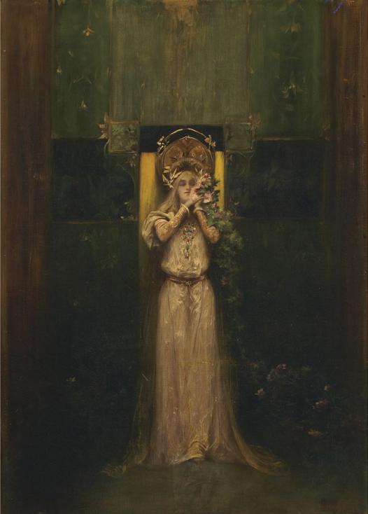 Alfons Mucha: Flora / 1892 / olej na plátně / 80,6 x 58,7 cm / odhad 8 - 12 000 USD