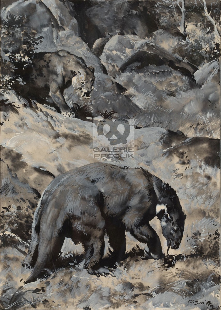 Smilodon a Nothrotherium