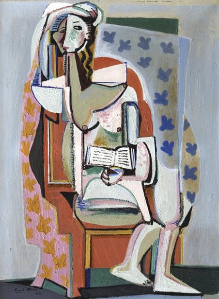 EMIL FILLA: ŽENA V KŘESLE S KNIHOU / 1930
