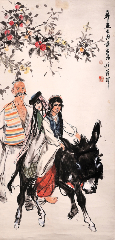 Chuang Čou: Dvě d&iacute;vky na oslu a stařec