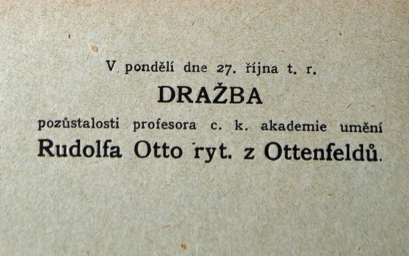 Pozv&aacute;nka na V. aukci Krasoumn&eacute; jednoty v r. 1913