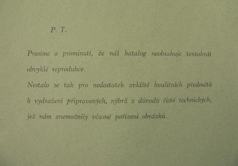 Errata v jednom z prvn&iacute;ch katalogů podniku Antikva
