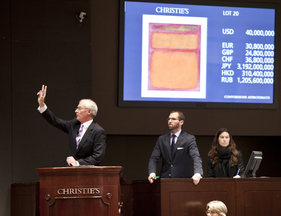 Květnov&aacute; rekordn&iacute; dražba Rothkova obrazu Orange, Red, Yellow