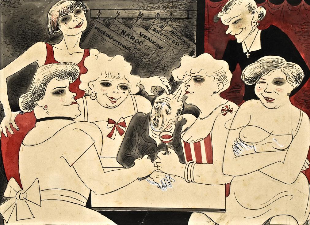 Otakar Mrkvička: V kav&aacute;rně / sb&iacute;rka VČG v Pardubic&iacute;ch