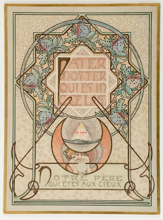 Alfons Mucha, Ornamentální kompozice k prvnímu verši Otčenáše, 1899, akvarel