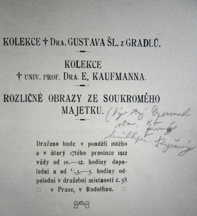 První česká aukce - předsádka katalogu